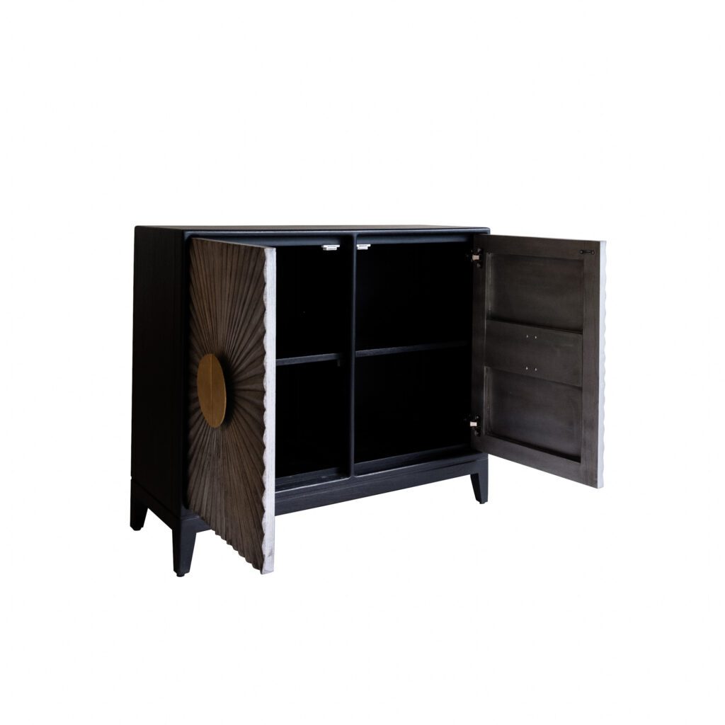 teakwood cara cabinet open