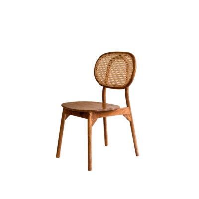 beki rattan dining chair side view