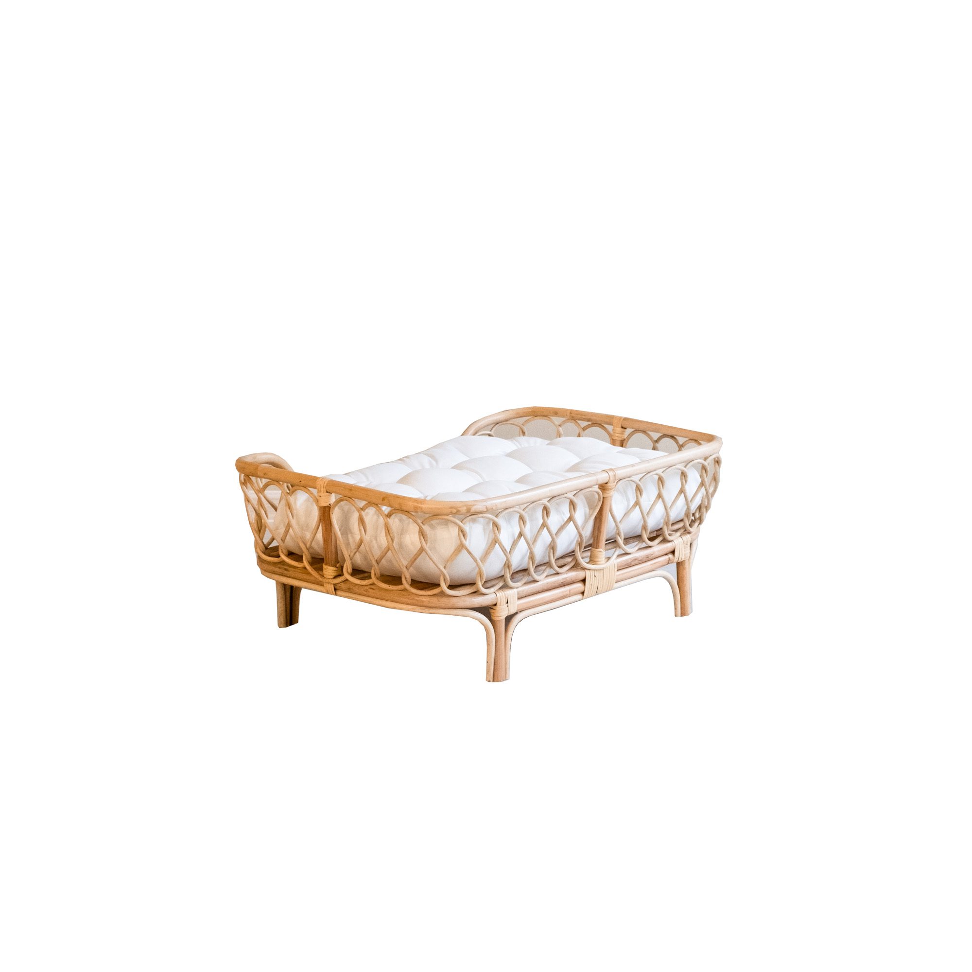 isabel rattan dog bed side view