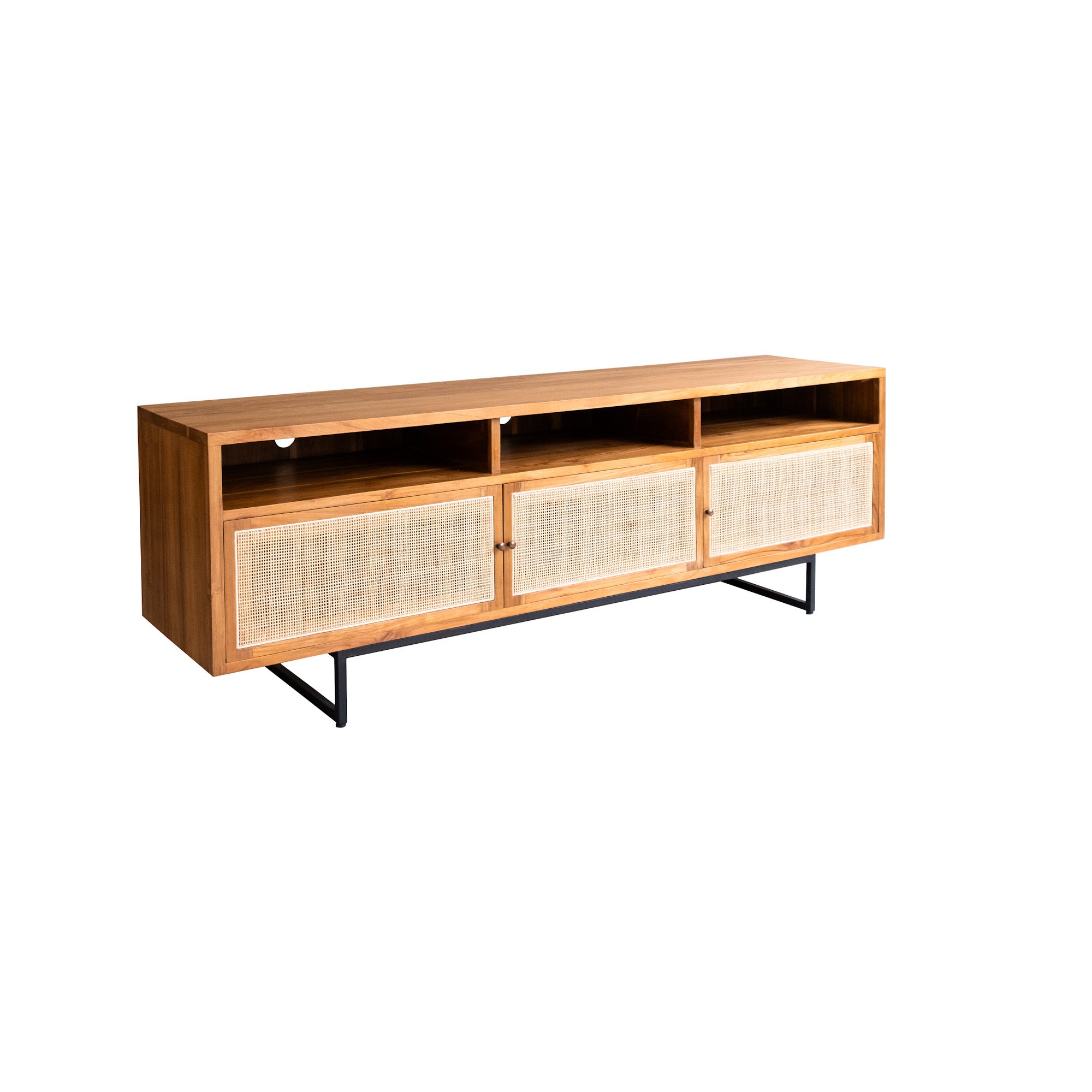 natural cayden rattan tv console