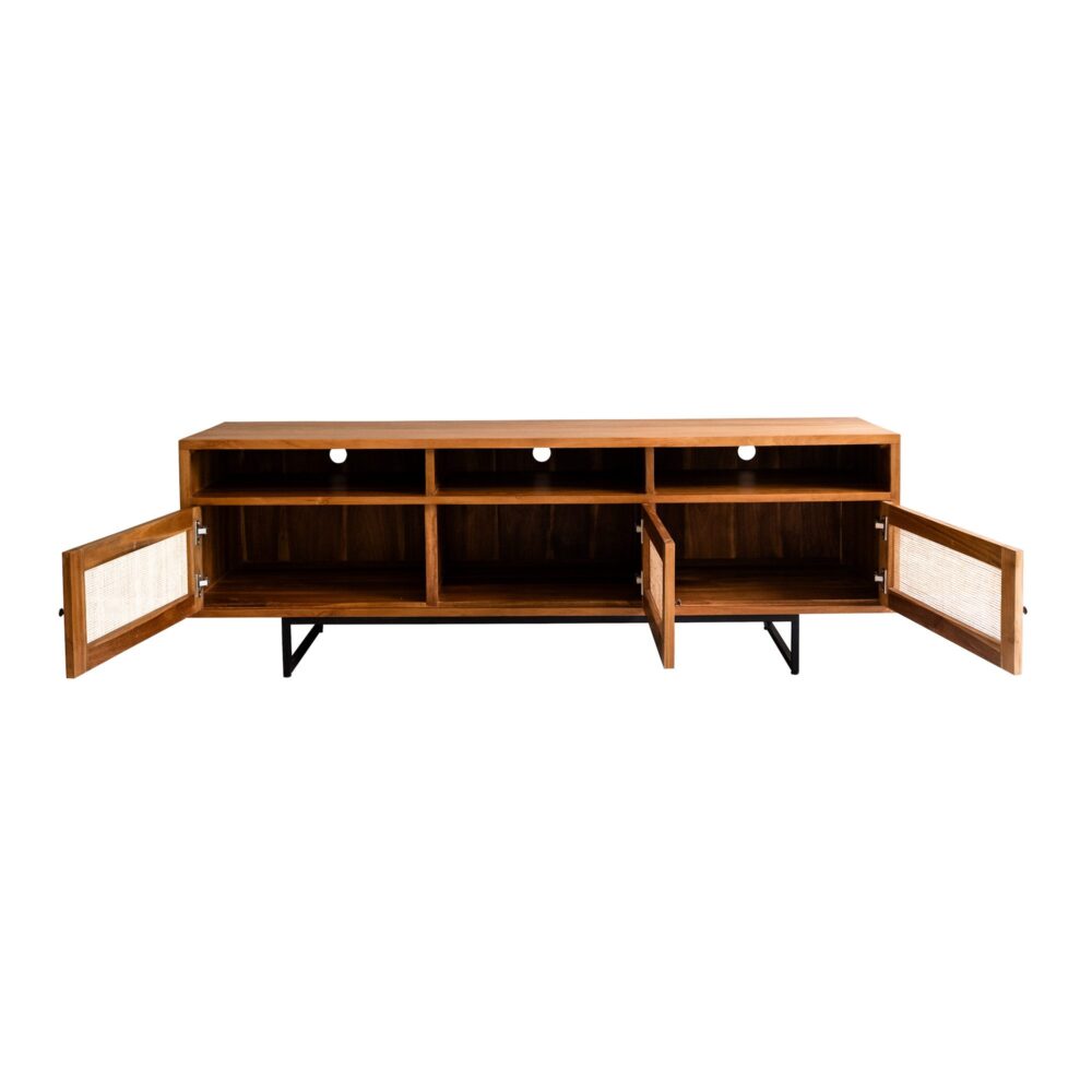 small grid rattan tv console natural cayden