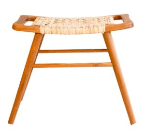 teak wood rattan stool casa