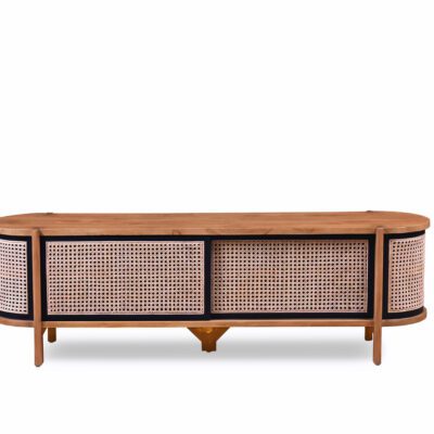 A Front View CYAN TV Console Teak Wood Furniture