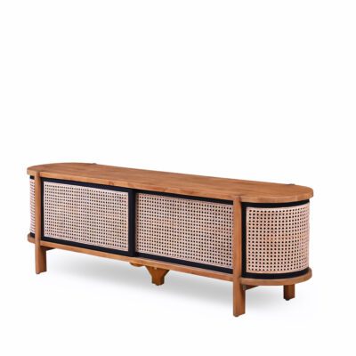 A Side Full View of CYAN TV Console Teak Wood Furniture
