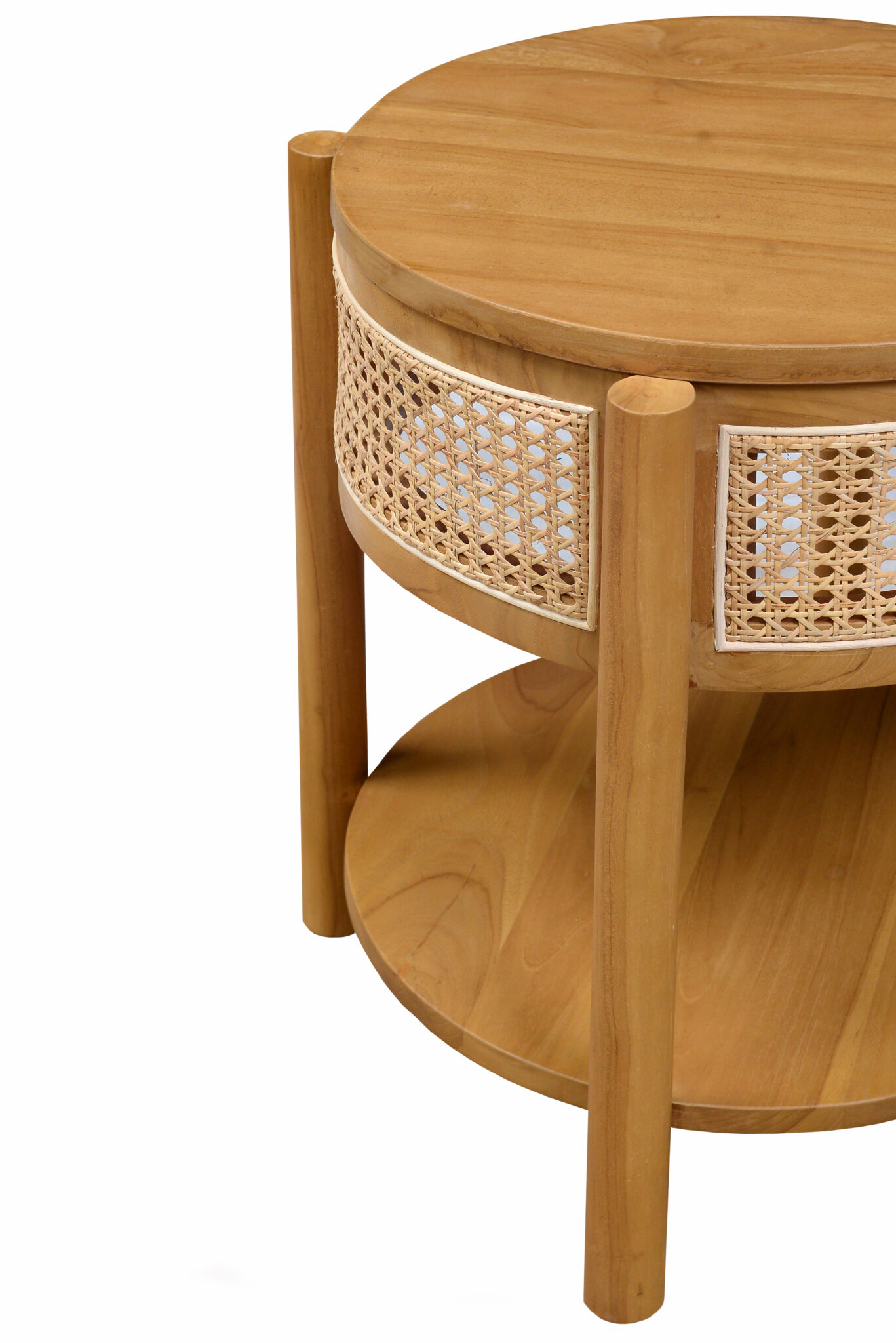 CALEB Rattan Side Table - TIMBERRY