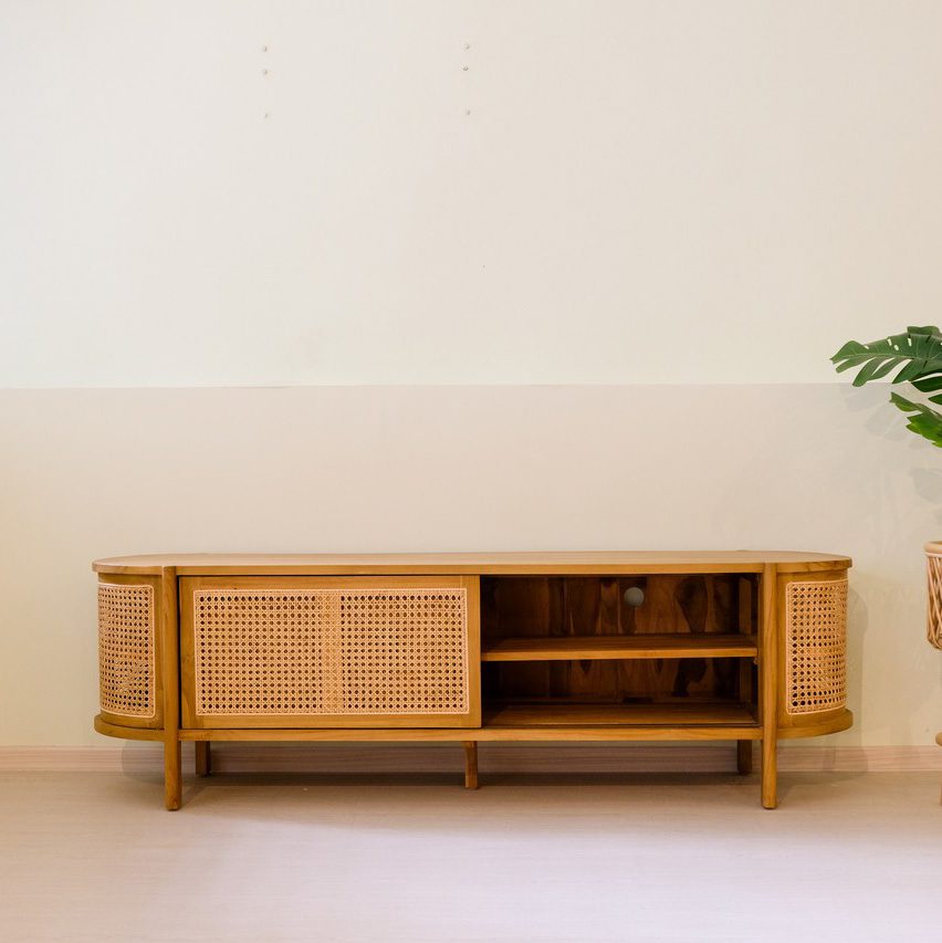 isa rattan teakwood tv cabinet