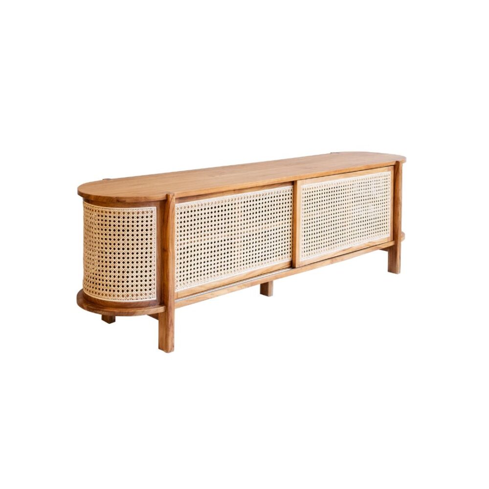 isa rattan tv console side view