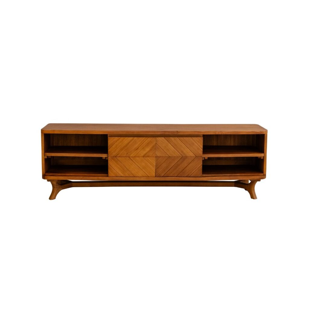 teak wood remo tv console