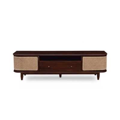 solid wood rattan table tv console unit