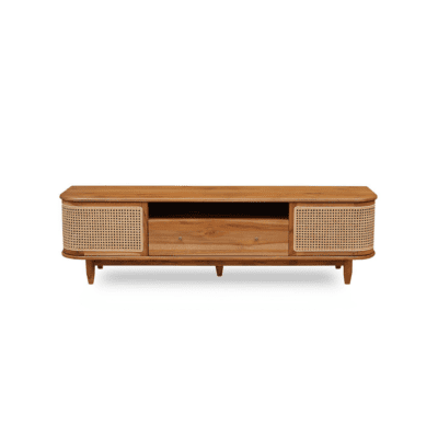 solid wood rattan tv table