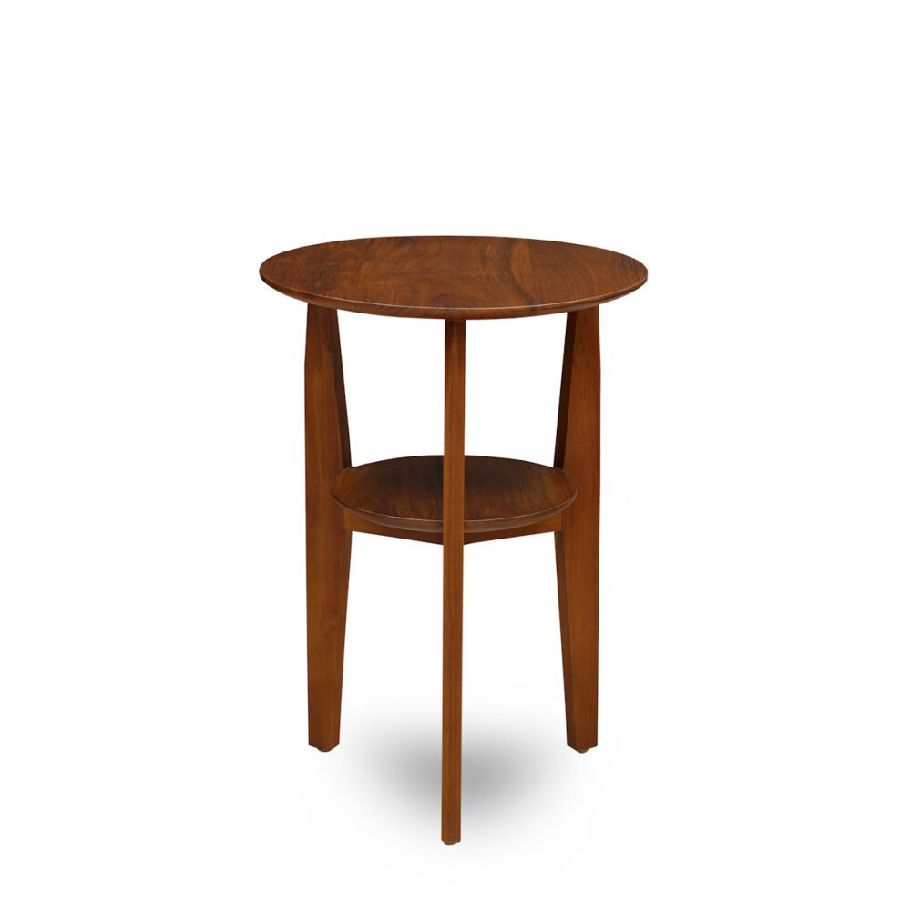 side table teak wood rattan brown