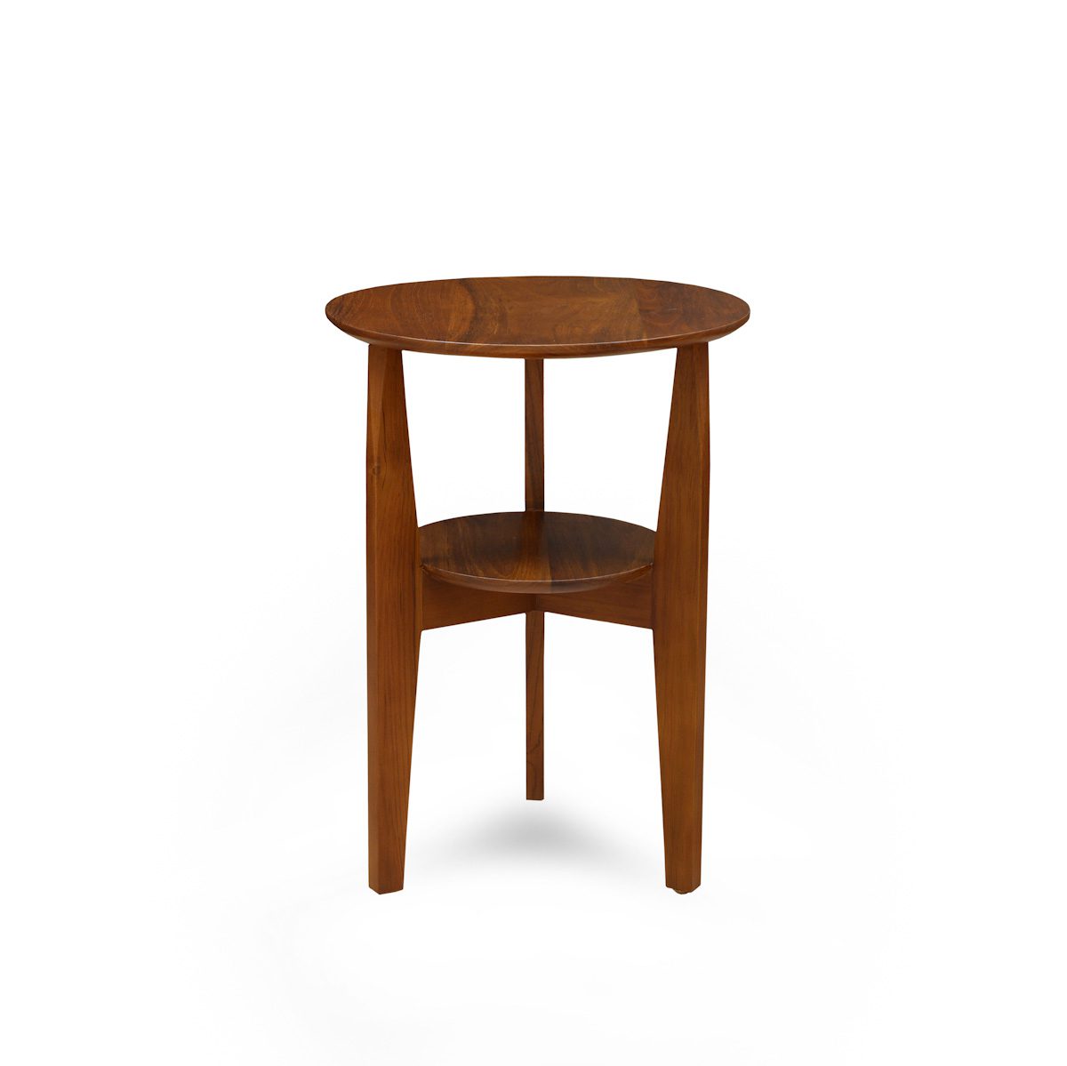 side table teak wood rattan brown