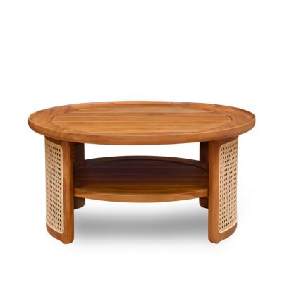 coffee table rattan teakwood solid wood