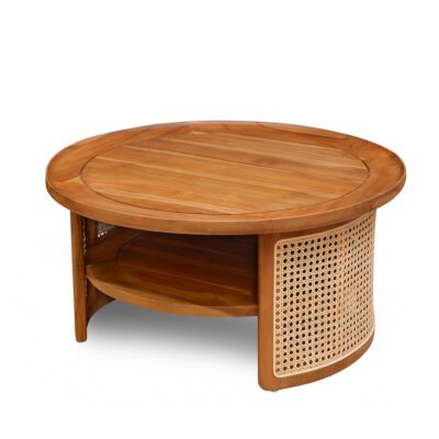 coffee table rattan teakwood solid wood