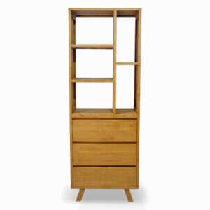 teakwood irene bookcase front side