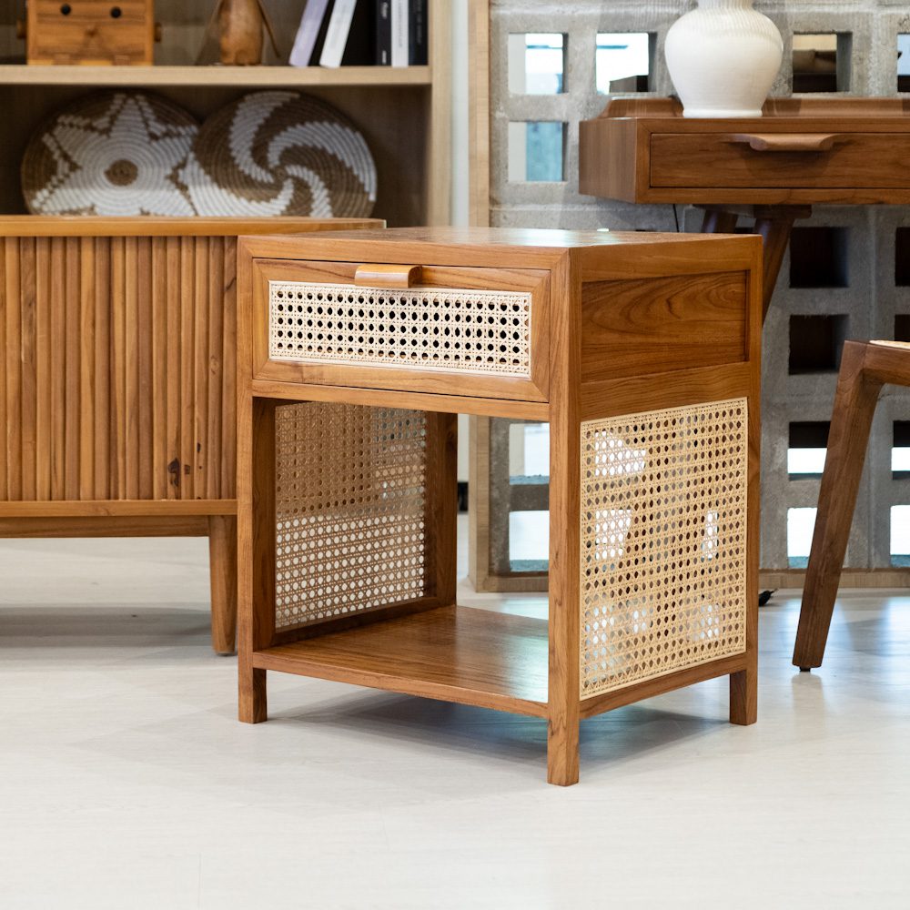 Aeny rattan bedside table