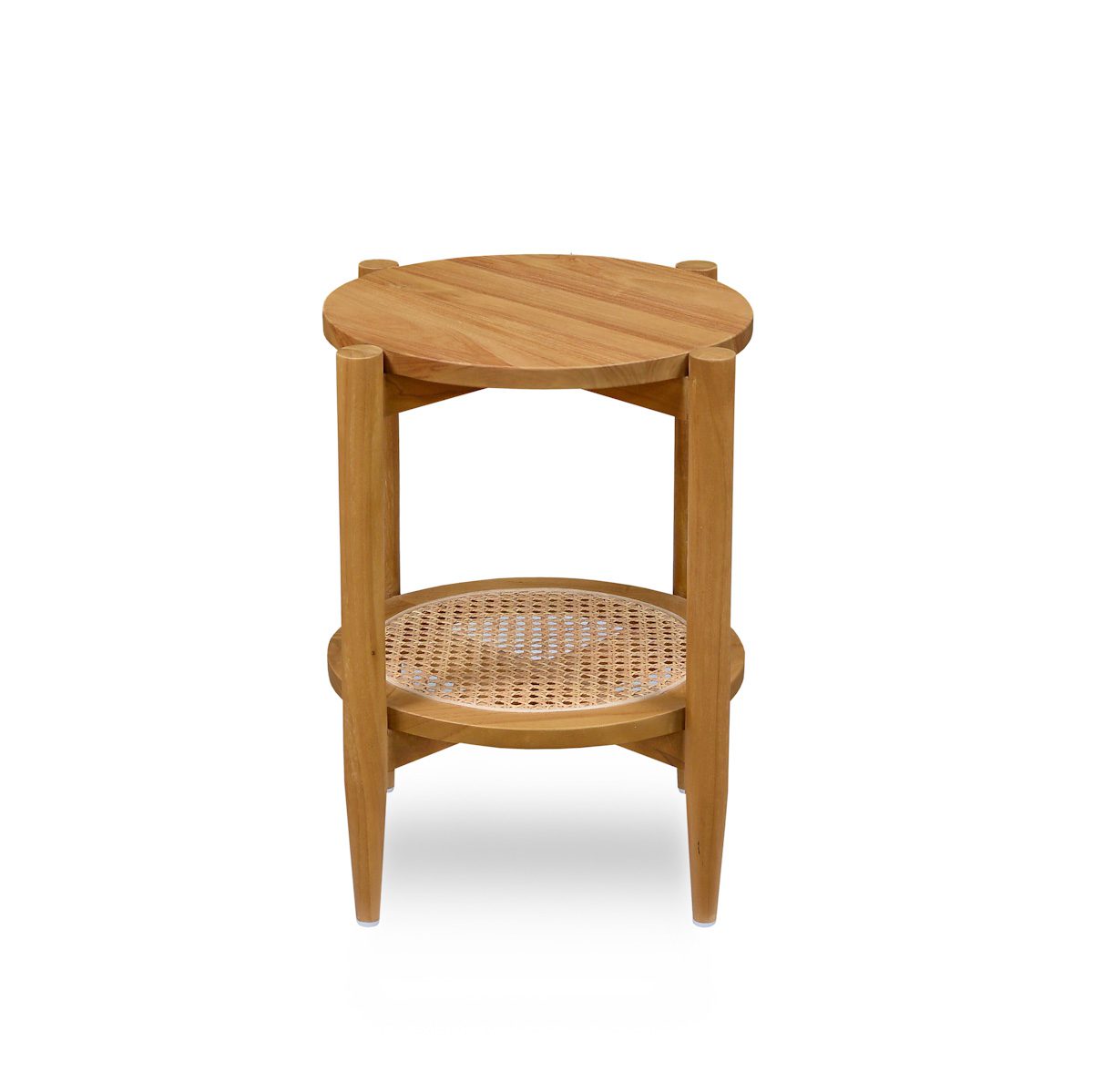 side table teak wood rattan