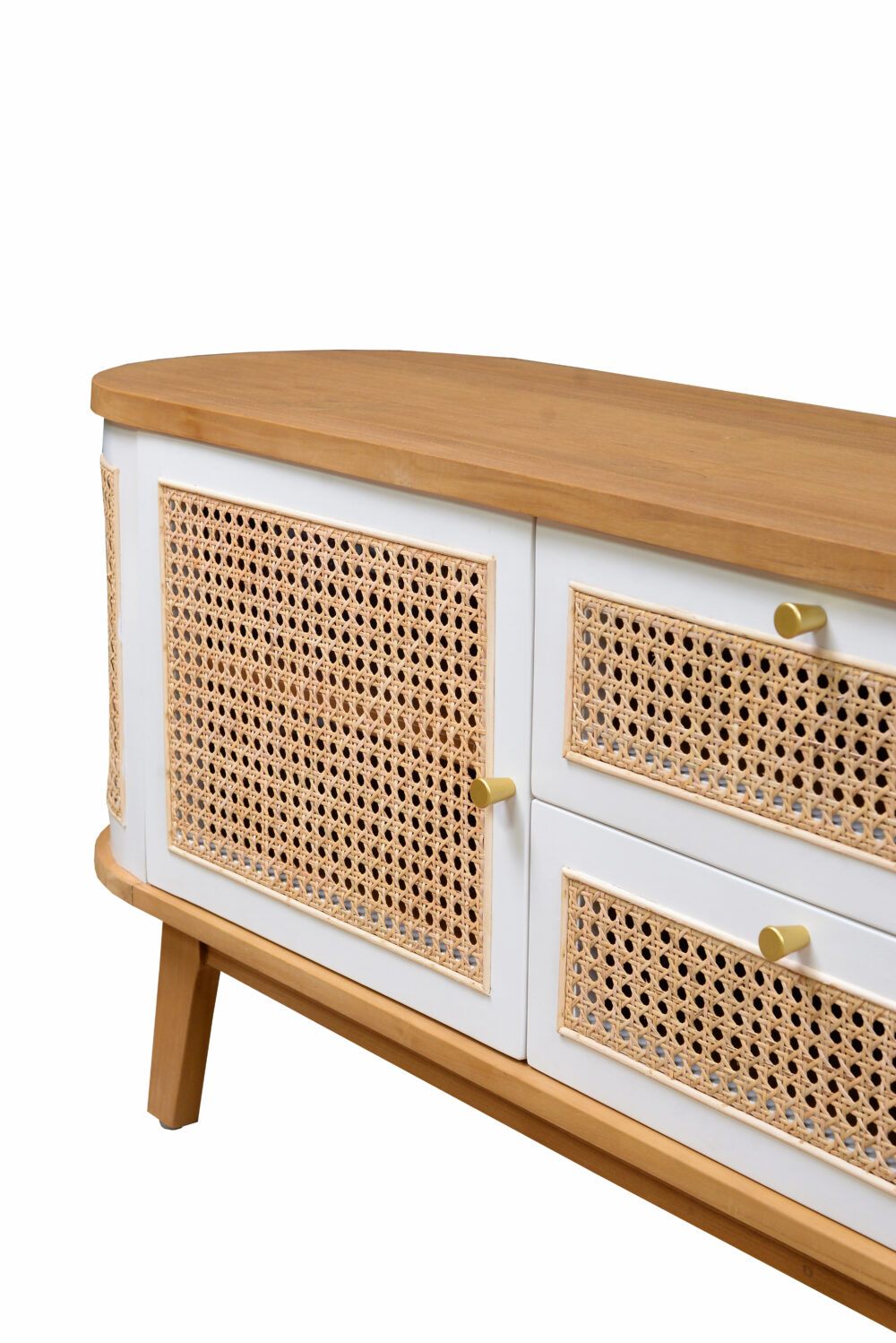 close up view of agnes tv console cabinet