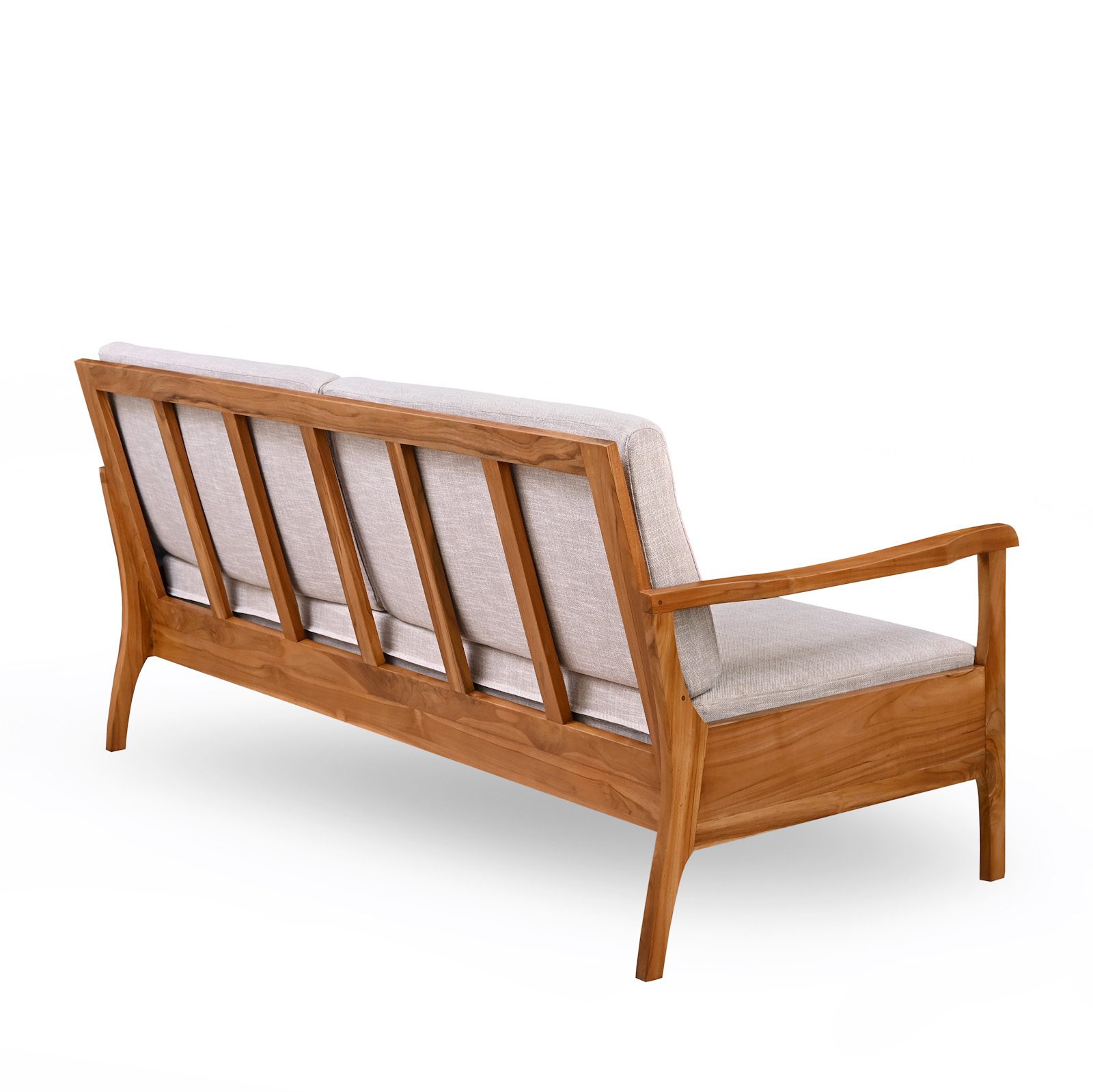A Back View of Teak Wood Furniture Edmund Sofa