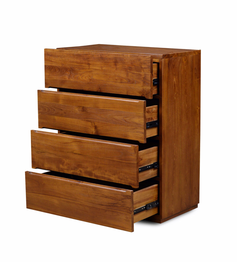 leslie chest of four drawers with open drawers