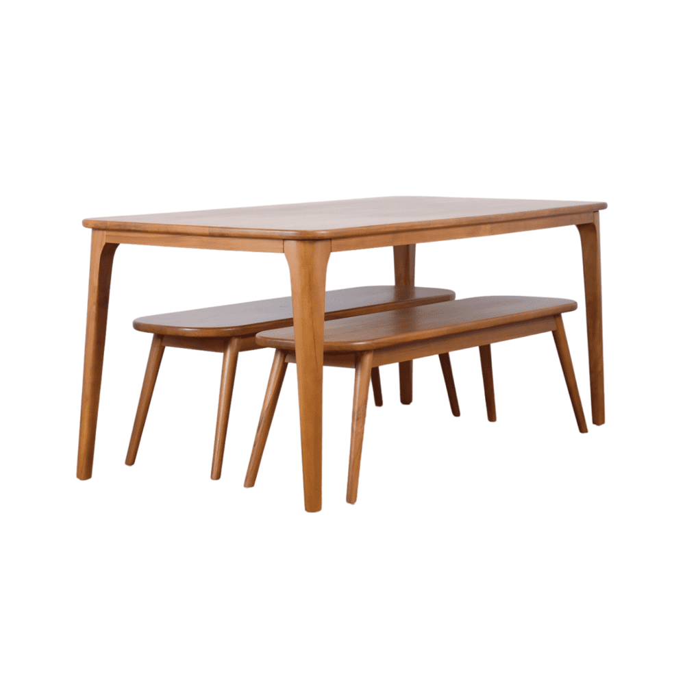 side view of bryan dining table with seats