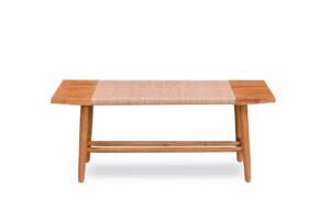 Teak wood bench with rope